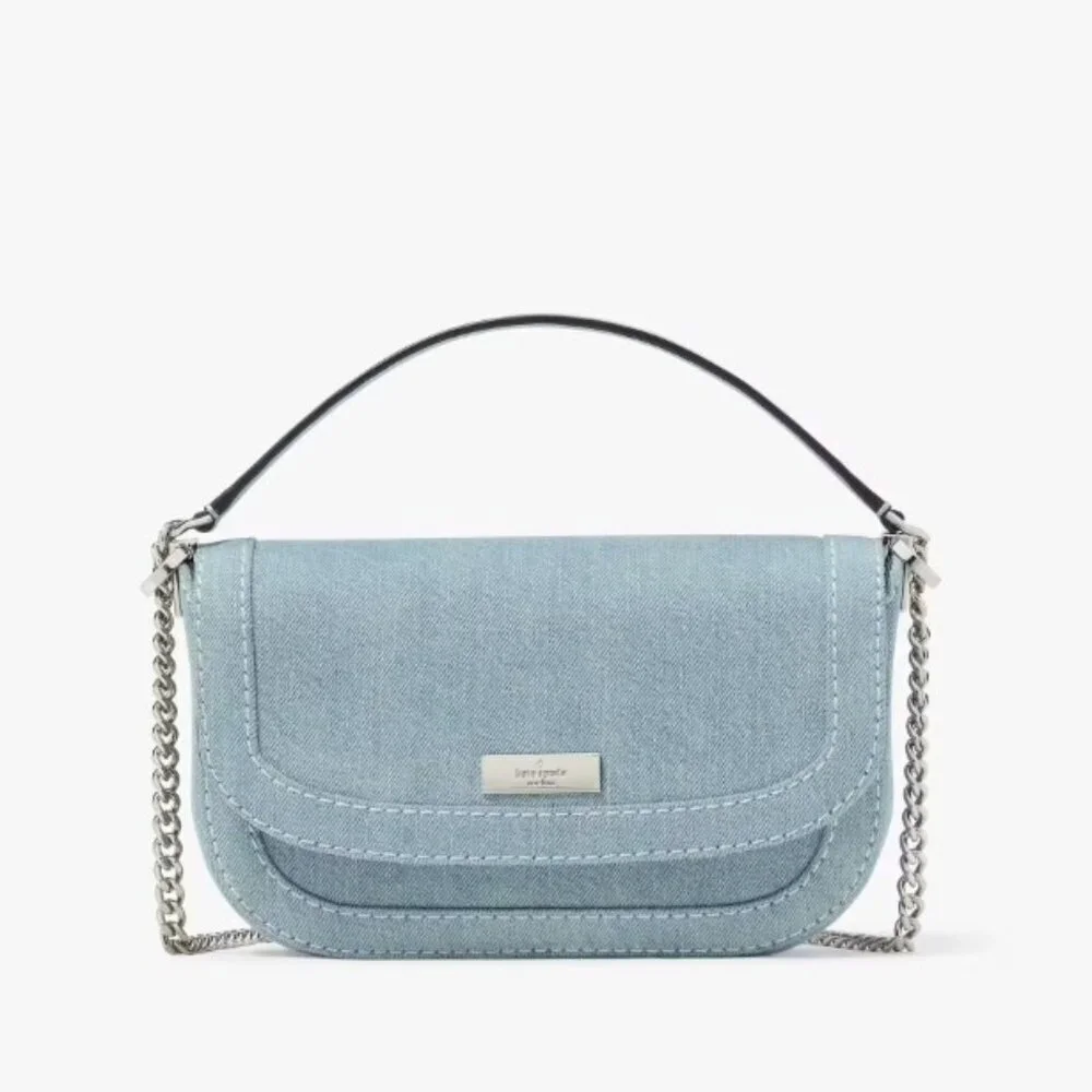Kate Spade New York Krista Denim Chain Crossbody Handbag NWT
